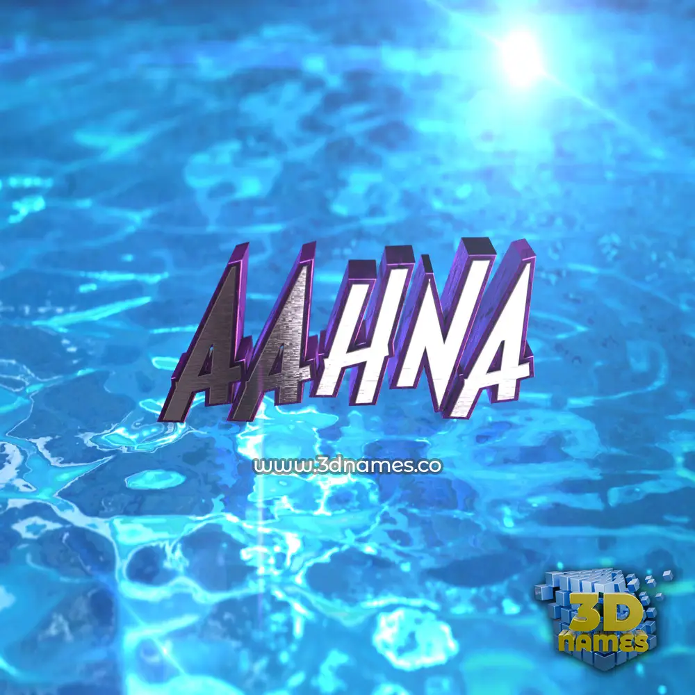 aahna in Water 2015 style - 3D name wallpaper