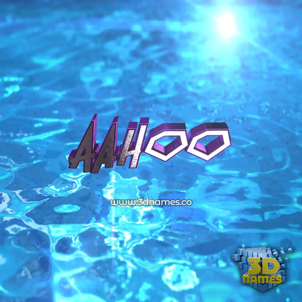 aahoo in Water 2015 style - 3D name wallpaper