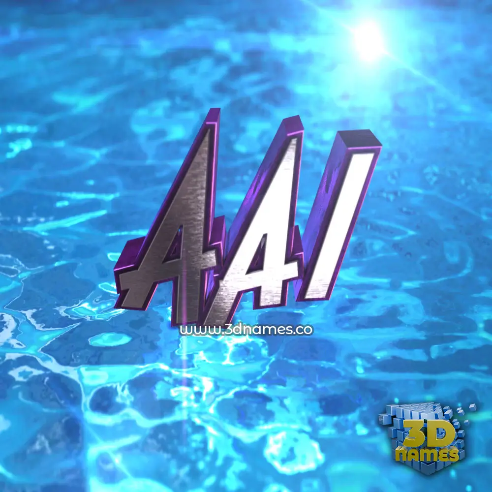aai in Water 2015 style - 3D name wallpaper