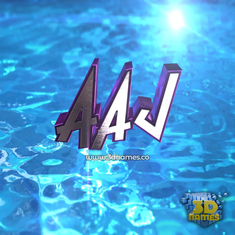 aaj in Water 2015 style - 3D name wallpaper