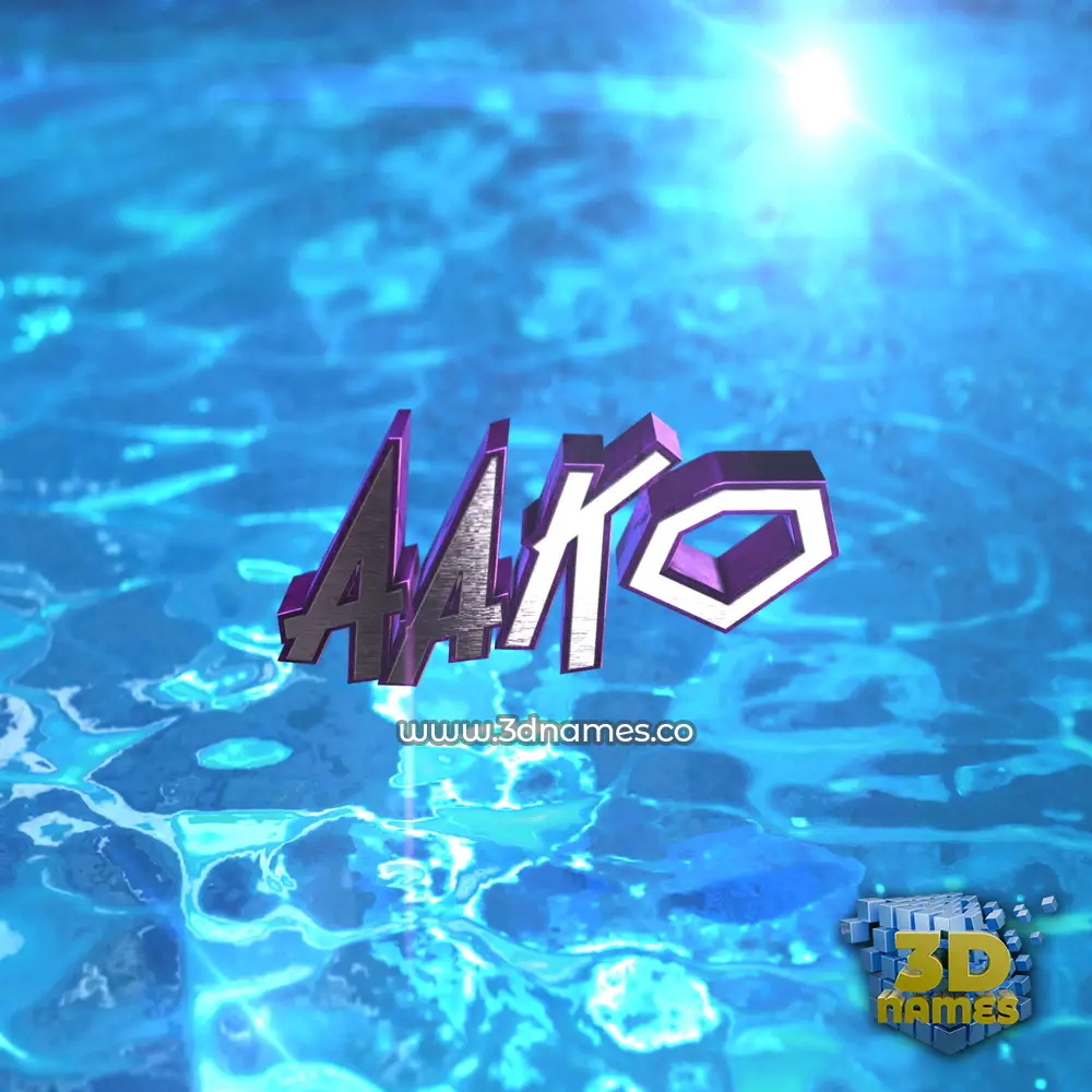 aako in Water 2015 style - 3D name wallpaper