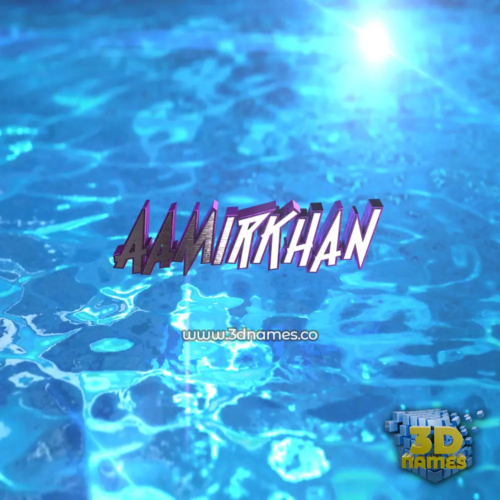 aamirkhan in Water 2015 style - 3D name wallpaper
