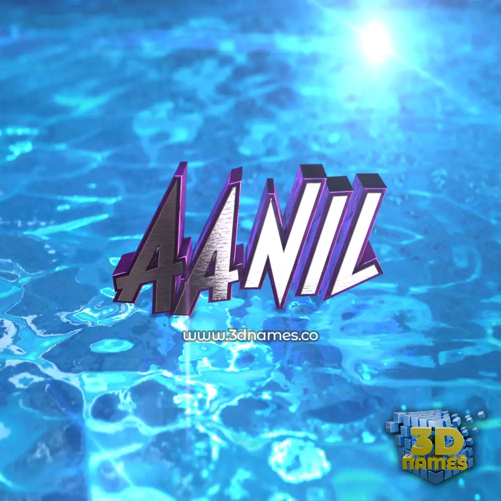 aanil in Water 2015 style - 3D name wallpaper