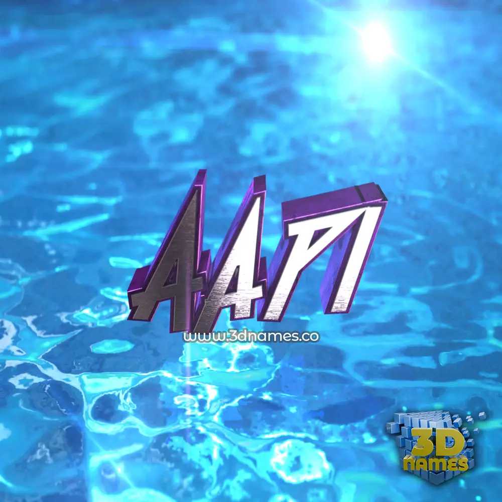 aapi in Water 2015 style - 3D name wallpaper