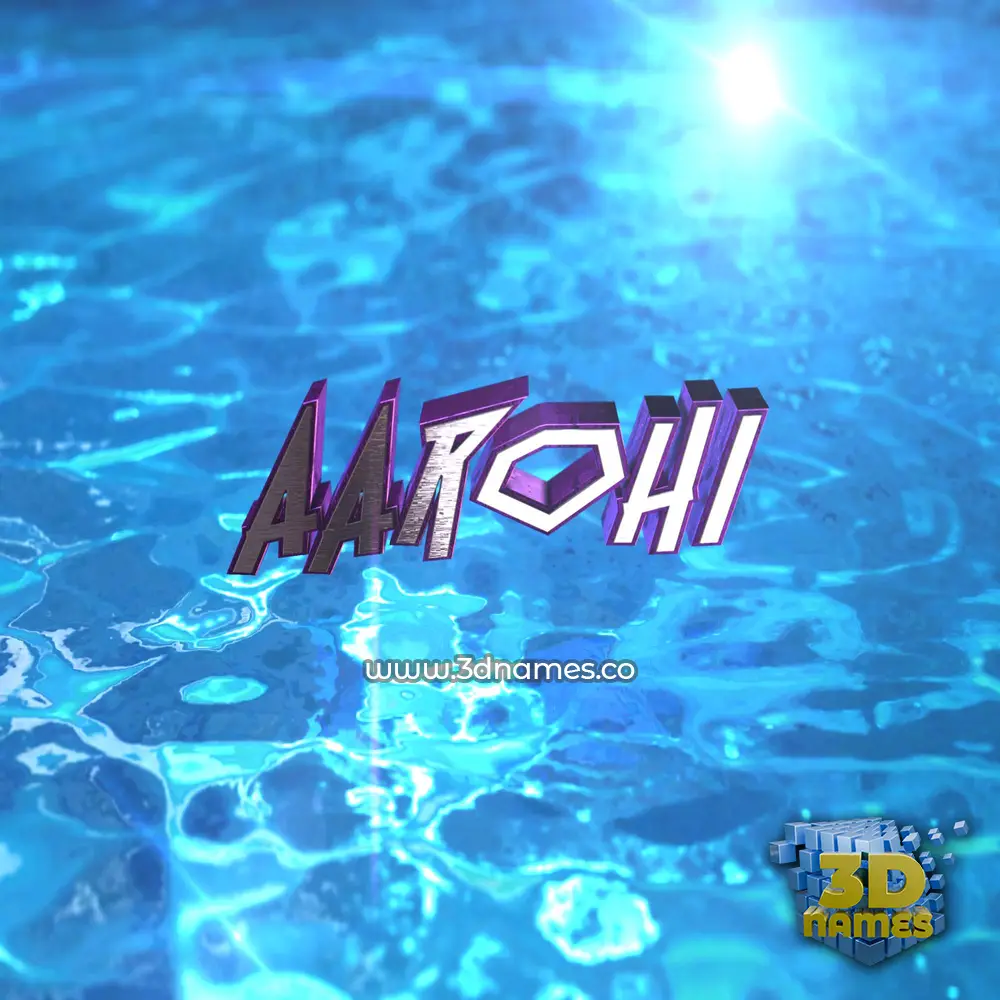 aarohi in Water 2015 style - 3D name wallpaper
