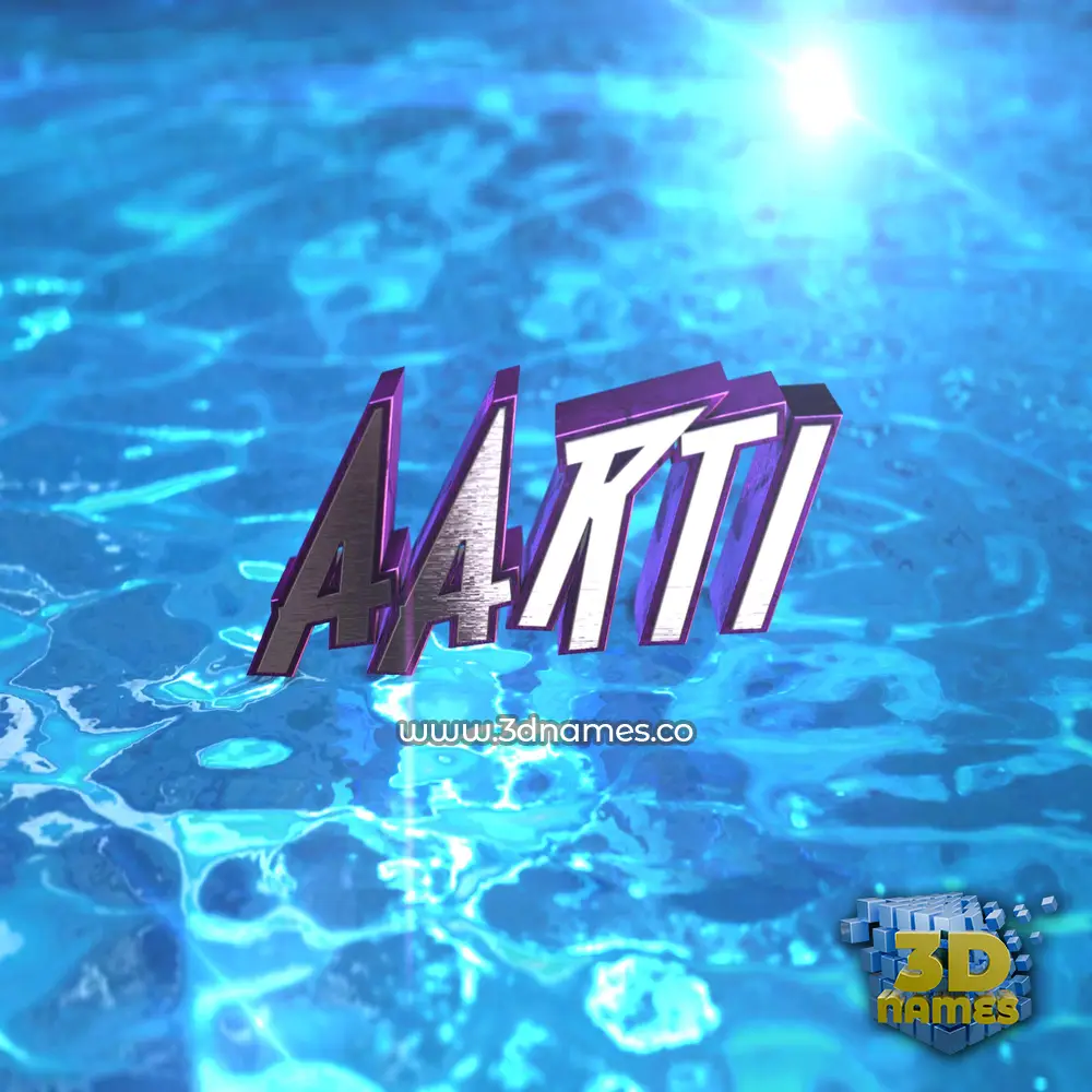 aarti in Water 2015 style - 3D name wallpaper