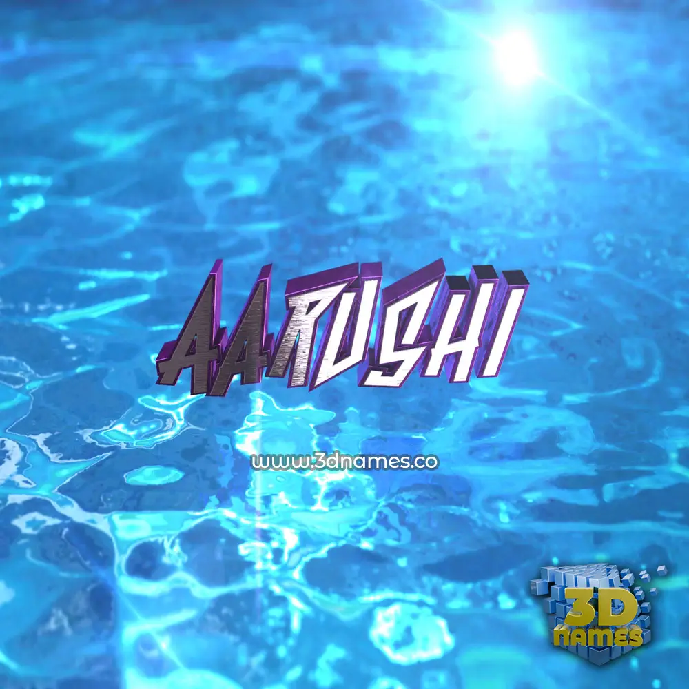 aarushi in Water 2015 style - 3D name wallpaper