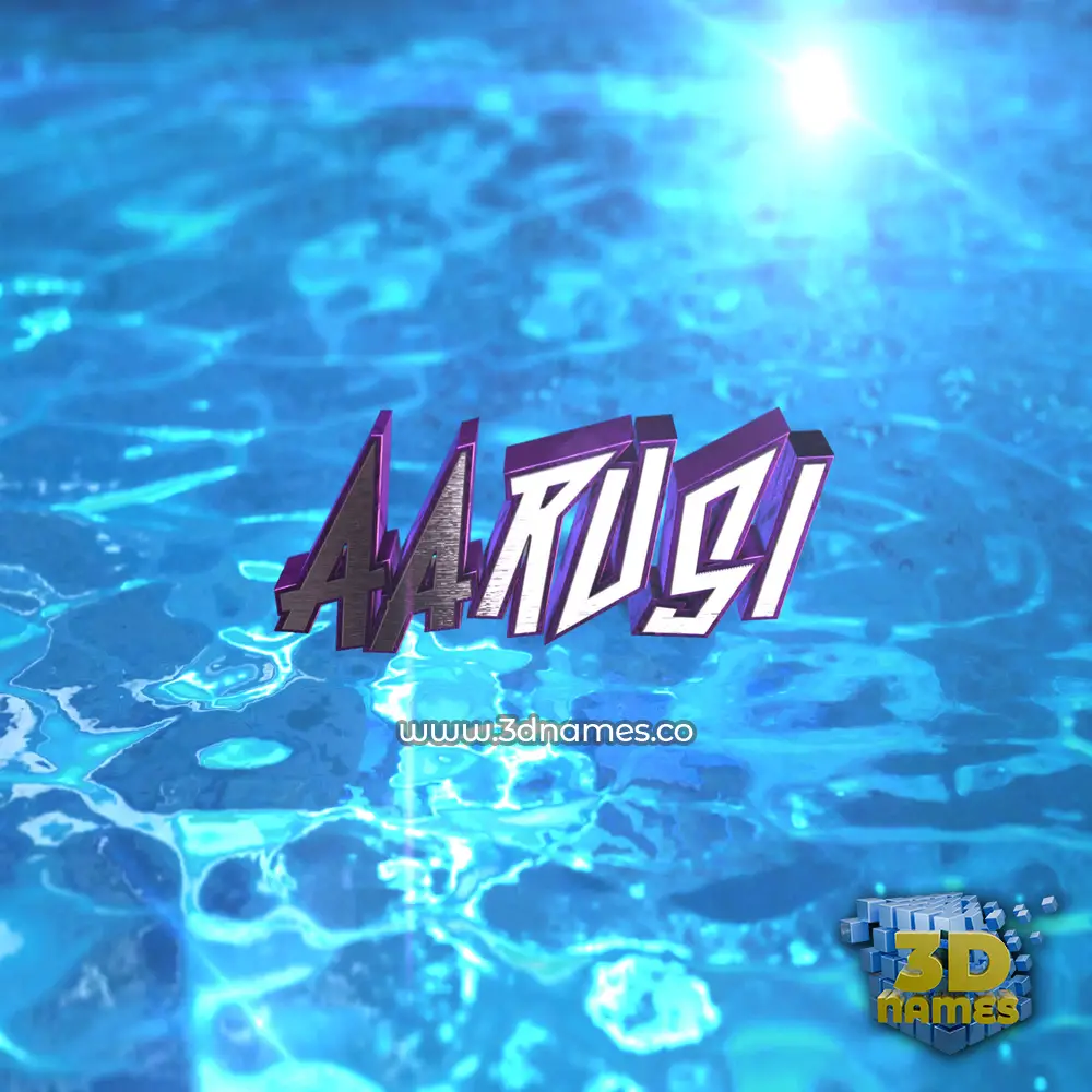 aarusi in Water 2015 style - 3D name wallpaper
