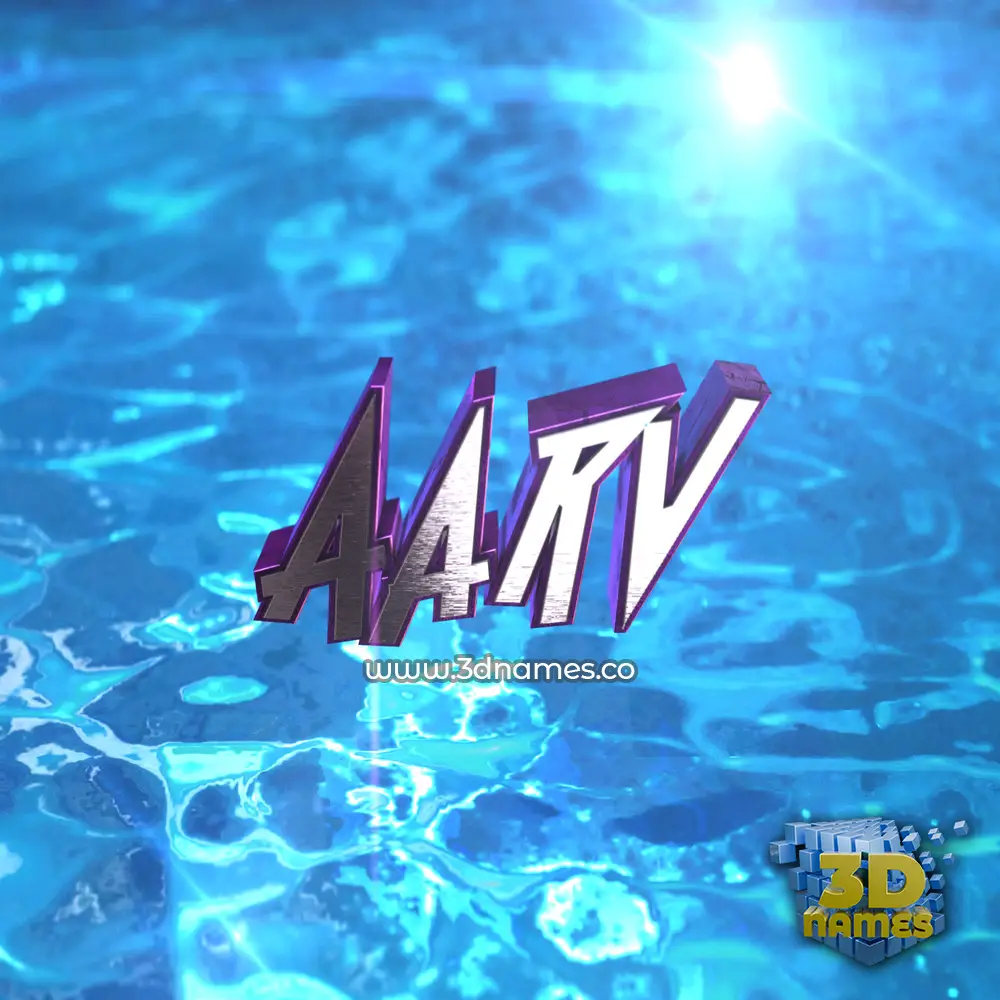 aarv in Water 2015 style - 3D name wallpaper