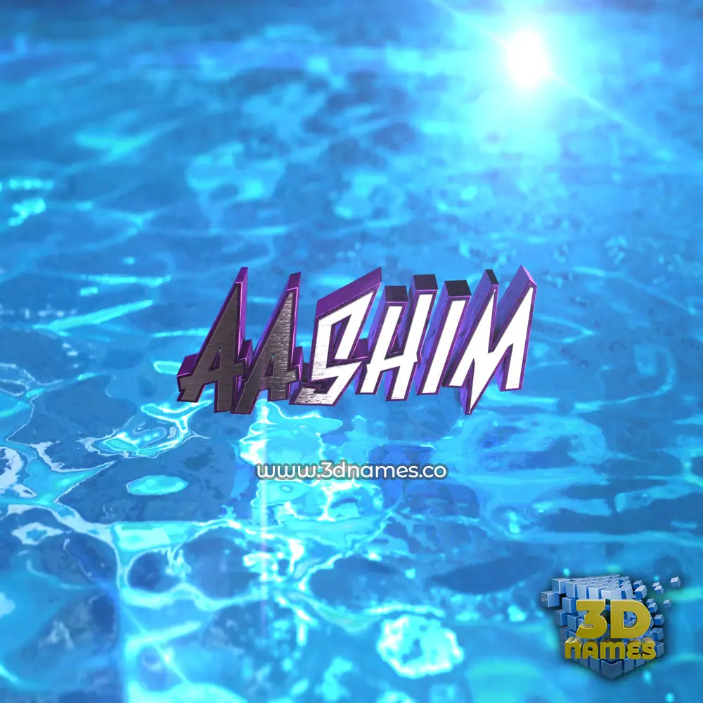 aashim in Water 2015 style - 3D name wallpaper