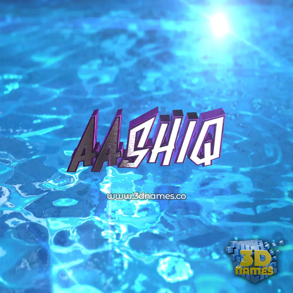 aashiq in Water 2015 style - 3D name wallpaper