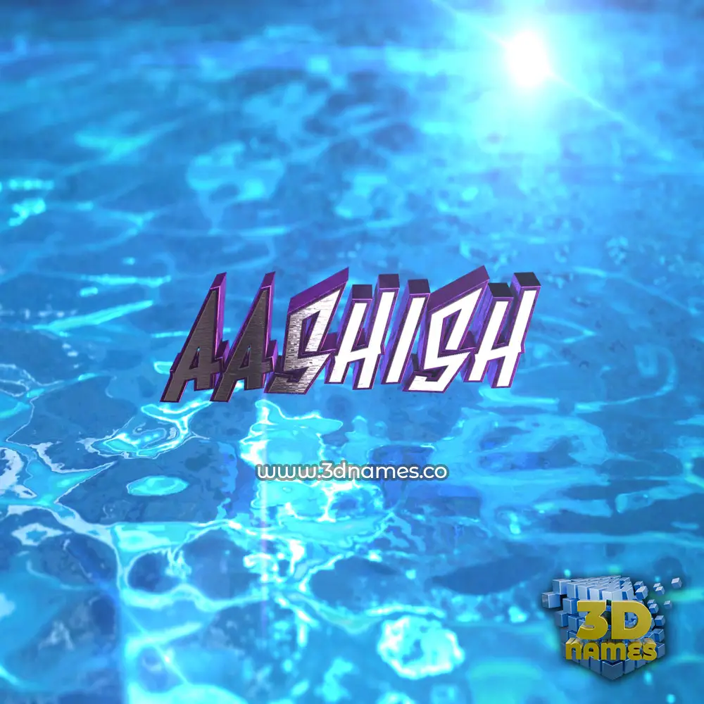 aashish in Water 2015 style - 3D name wallpaper