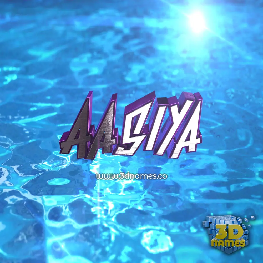 aasiya in Water 2015 style - 3D name wallpaper