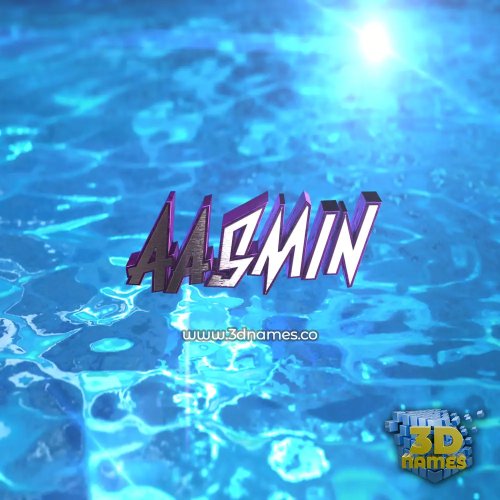 aasmin in Water 2015 style - 3D name wallpaper