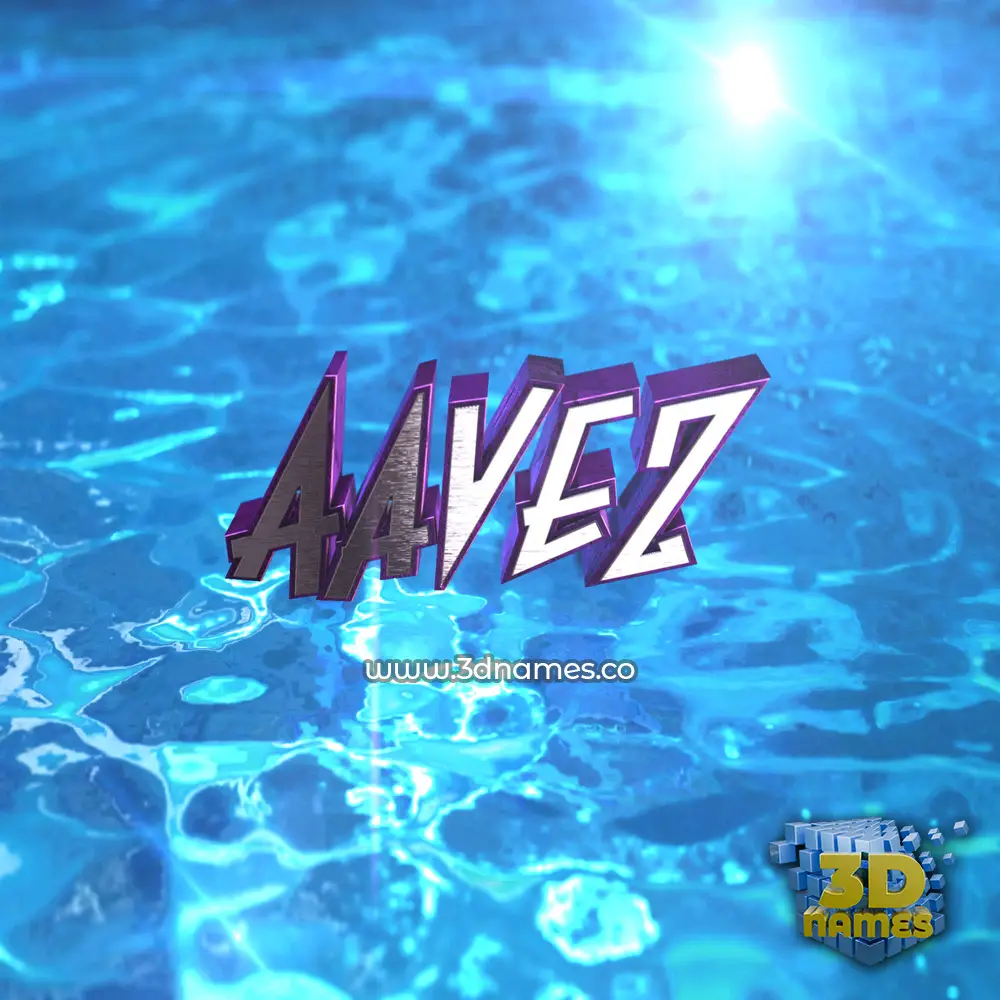 aavez in Water 2015 style - 3D name wallpaper