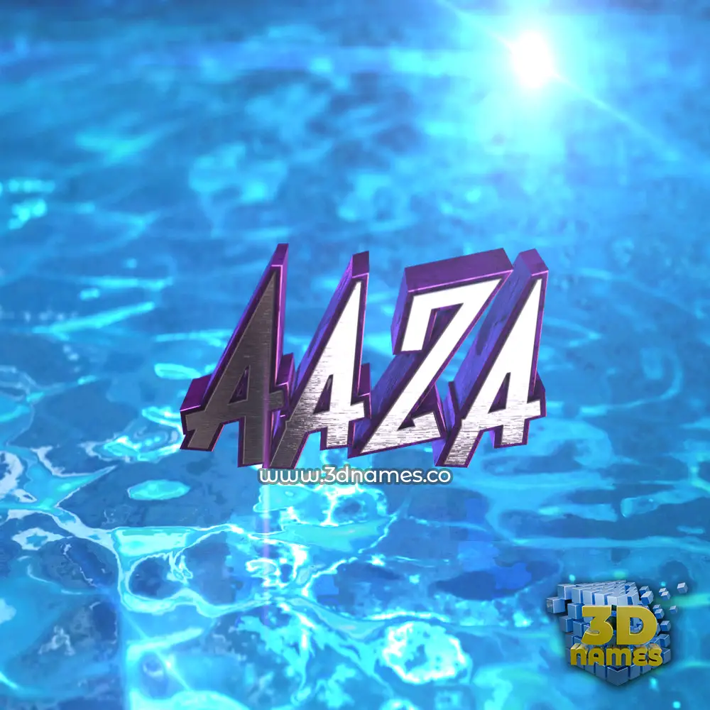 aaza in Water 2015 style - 3D name wallpaper