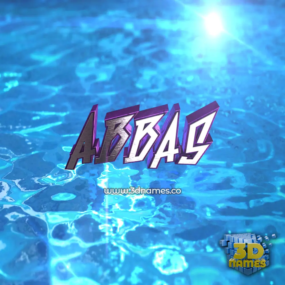 abbas in Water 2015 style - 3D name wallpaper