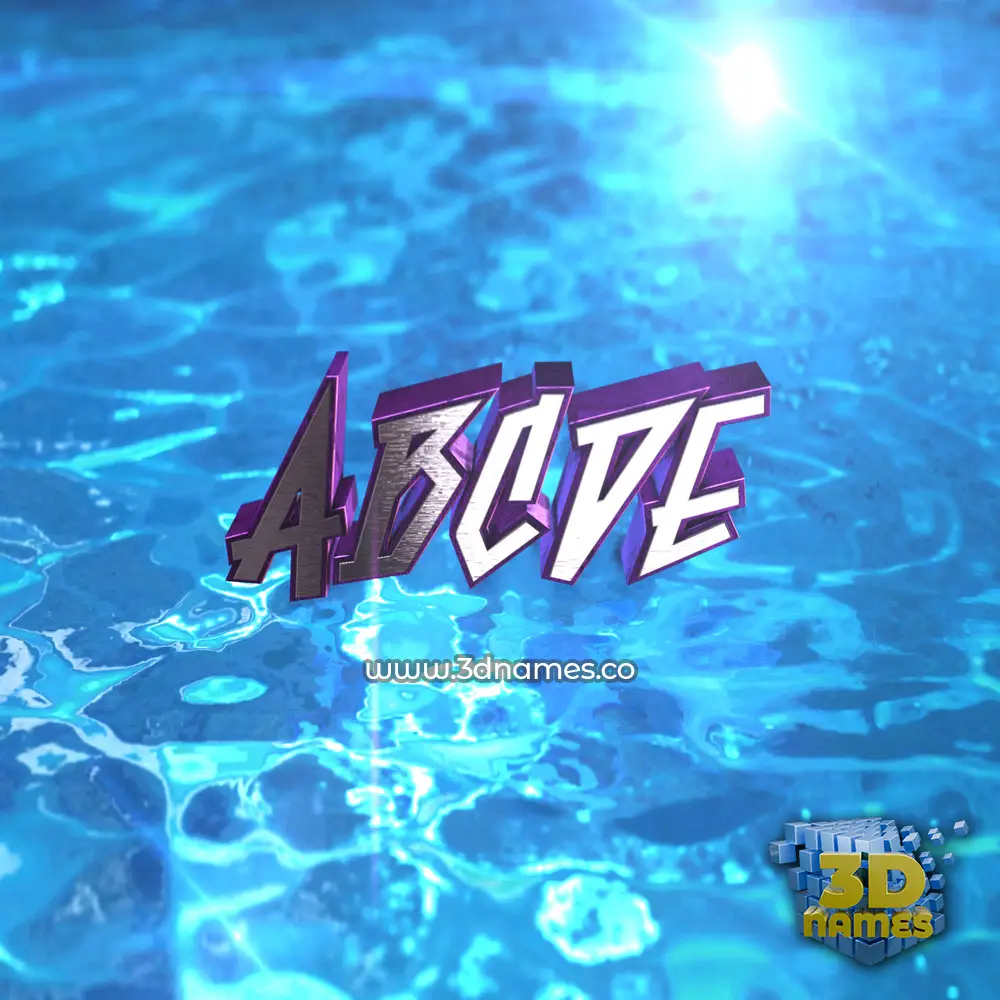 abcde in Water 2015 style - 3D name wallpaper