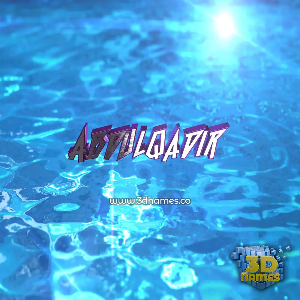 abdulqadir in Water 2015 style - 3D name wallpaper