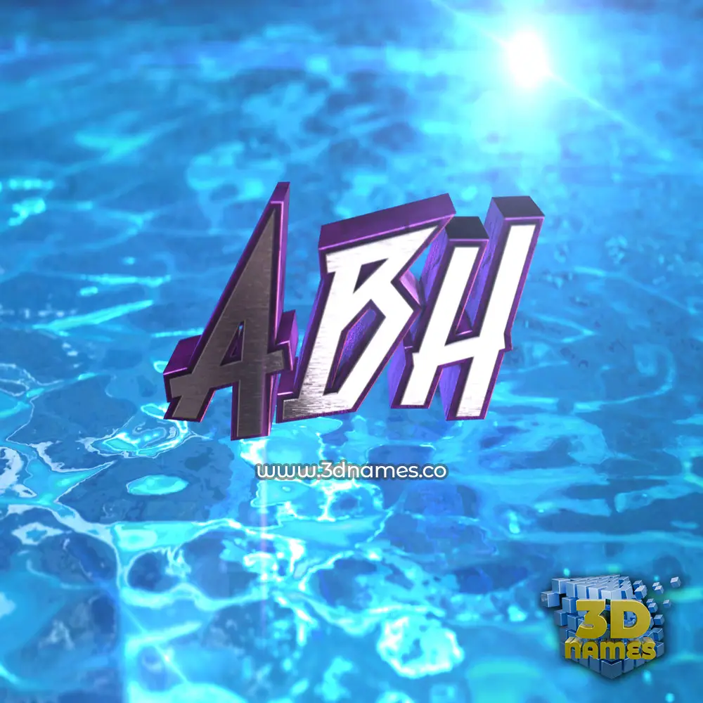 abh in Water 2015 style - 3D name wallpaper