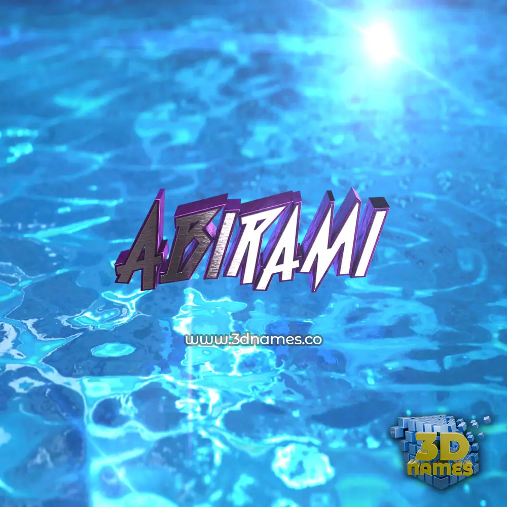 abirami in Water 2015 style - 3D name wallpaper
