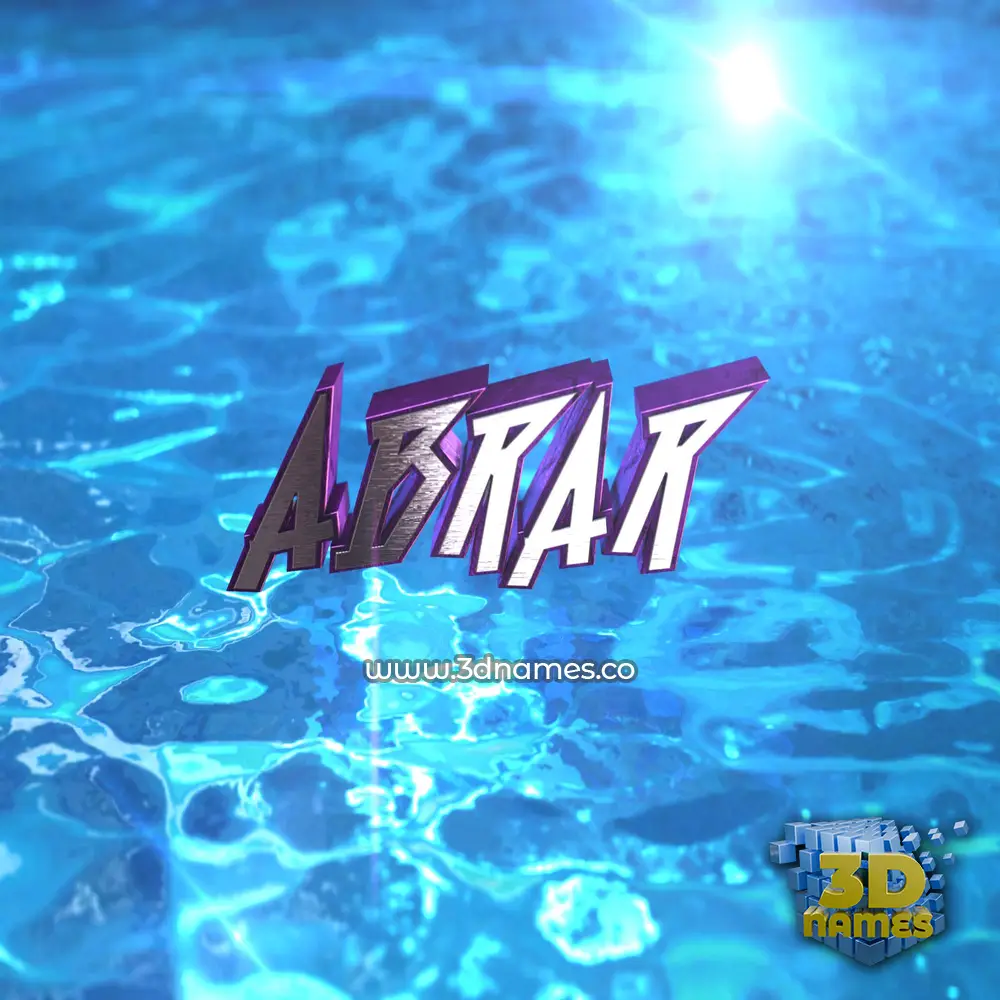 abrar in Water 2015 style - 3D name wallpaper