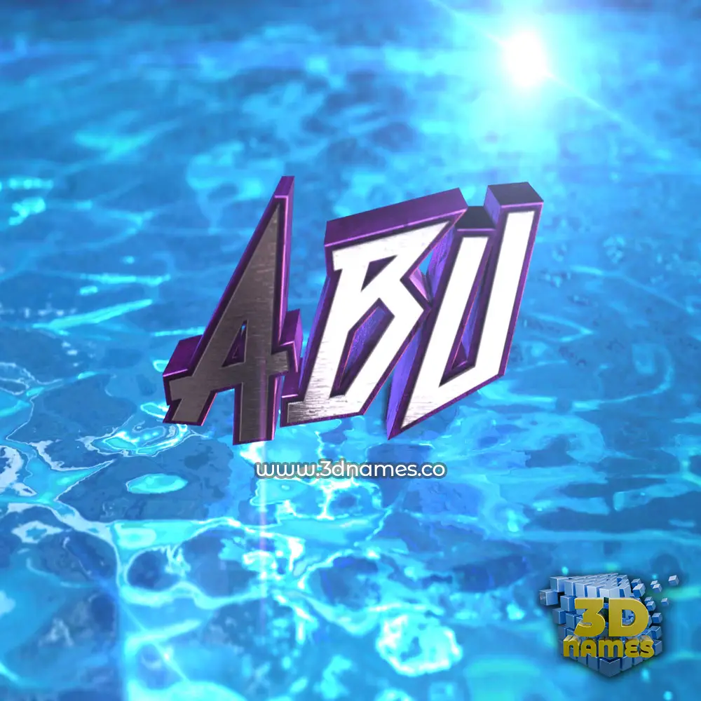 abu in Water 2015 style - 3D name wallpaper