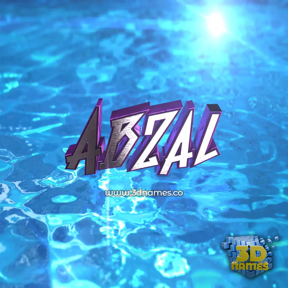 abzal in Water 2015 style - 3D name wallpaper
