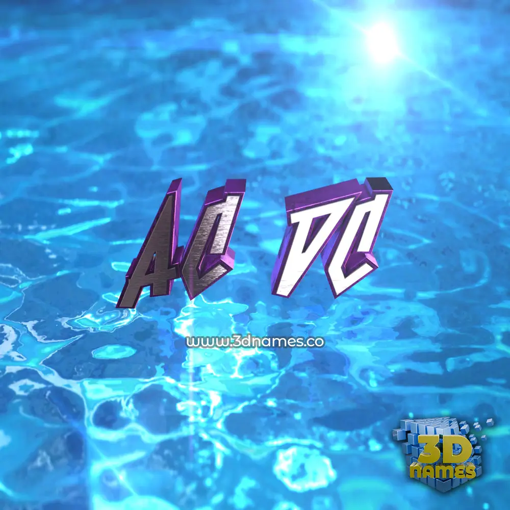 ac dc in Water 2015 style - 3D name wallpaper