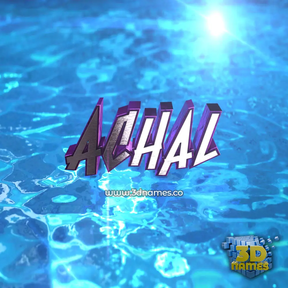 achal in Water 2015 style - 3D name wallpaper