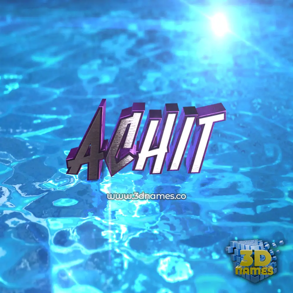 achit in Water 2015 style - 3D name wallpaper