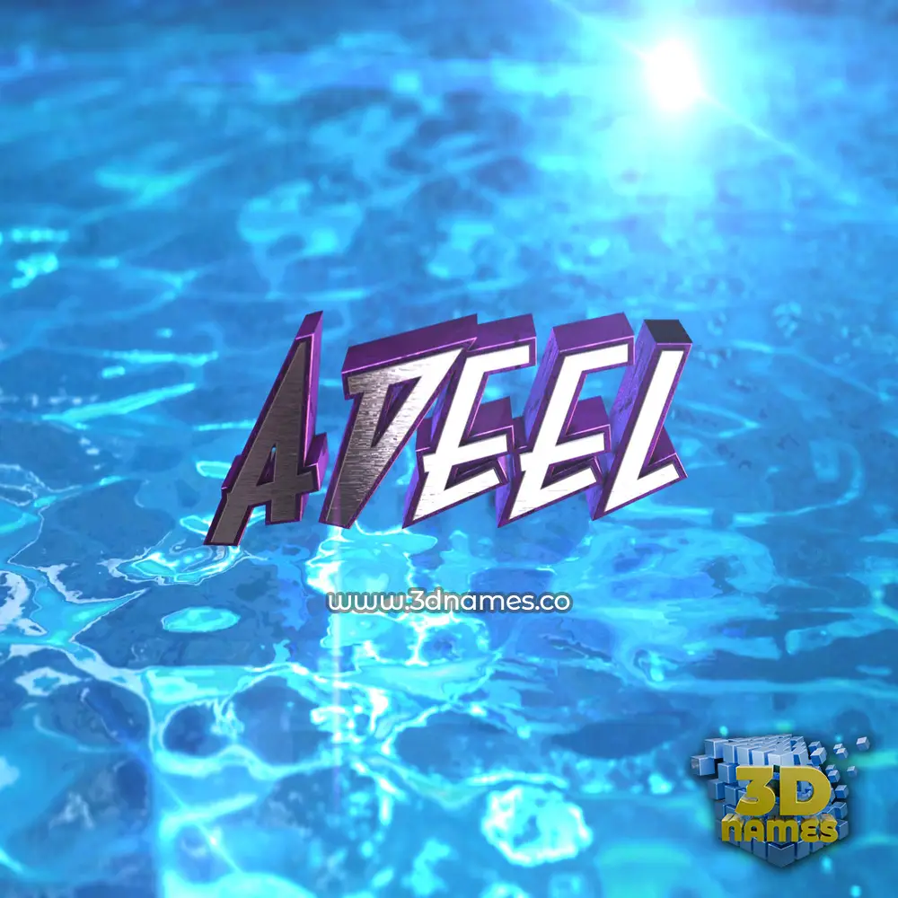 adeel in Water 2015 style - 3D name wallpaper