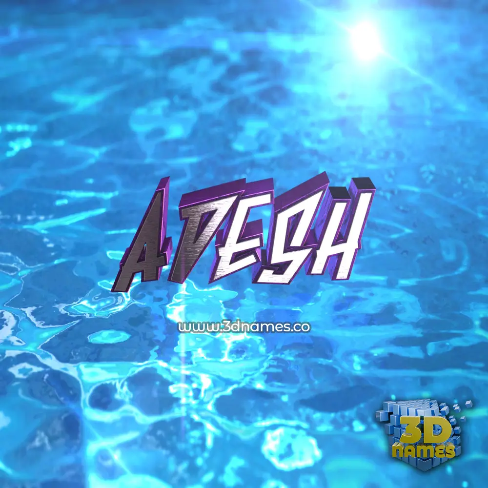 adesh in Water 2015 style - 3D name wallpaper