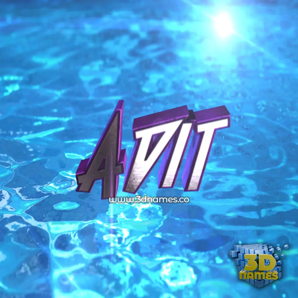 adit in Water 2015 style - 3D name wallpaper