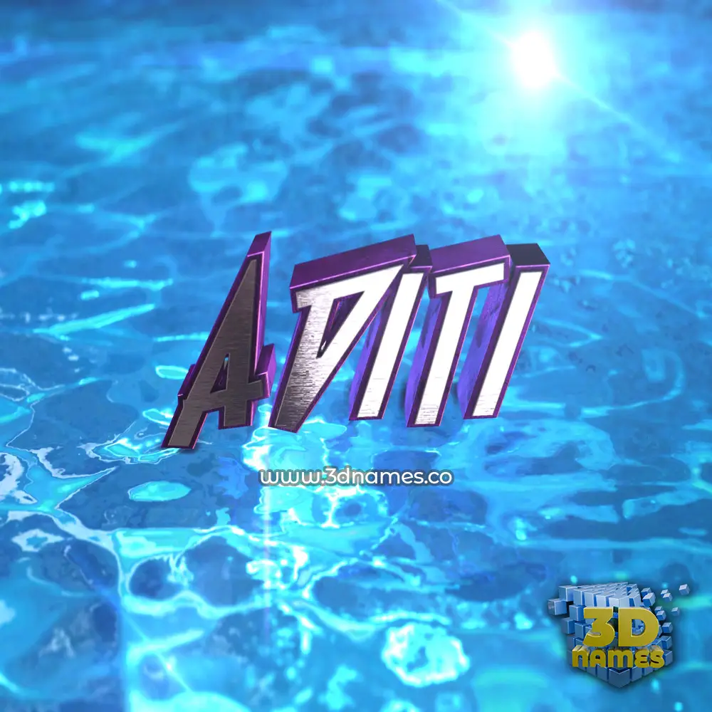 aditi in Water 2015 style - 3D name wallpaper
