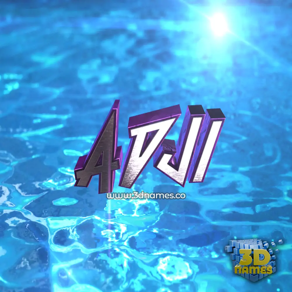 adji in Water 2015 style - 3D name wallpaper