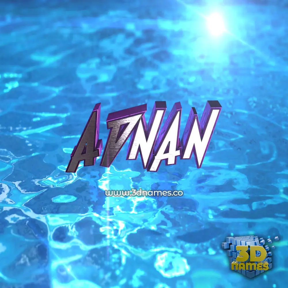 adnan in Water 2015 style - 3D name wallpaper