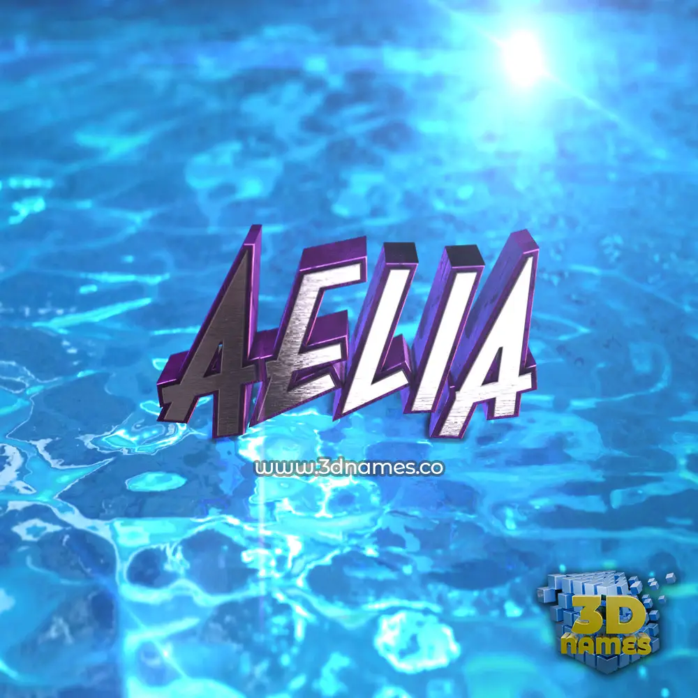 aelia in Water 2015 style - 3D name wallpaper