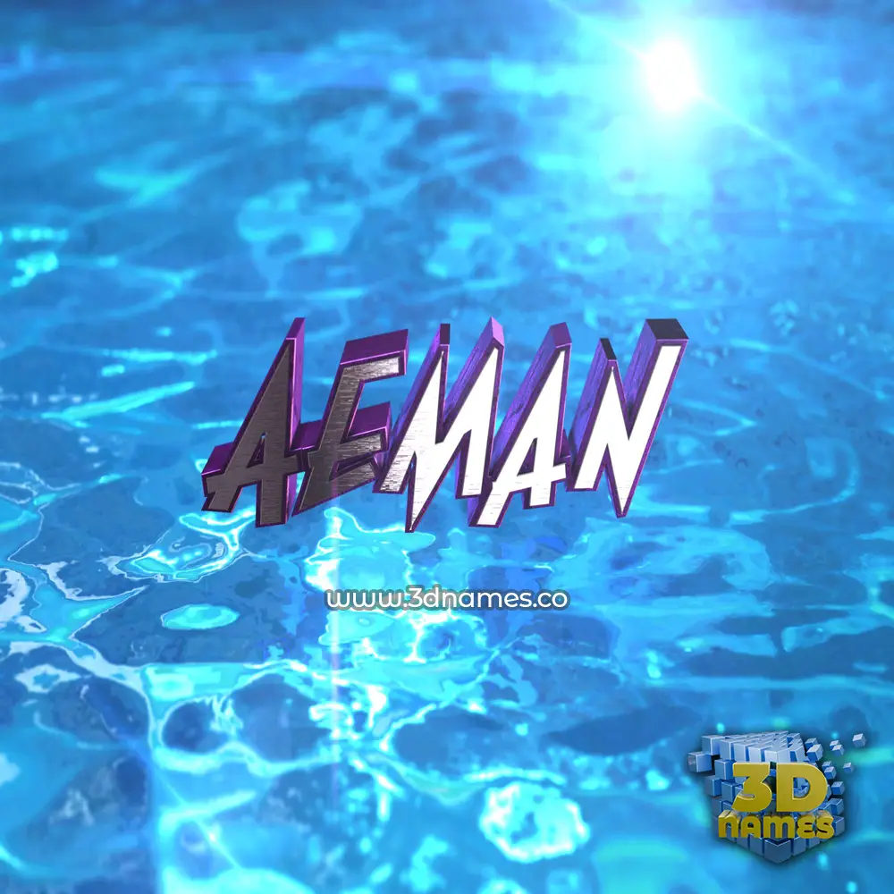 aeman in Water 2015 style - 3D name wallpaper