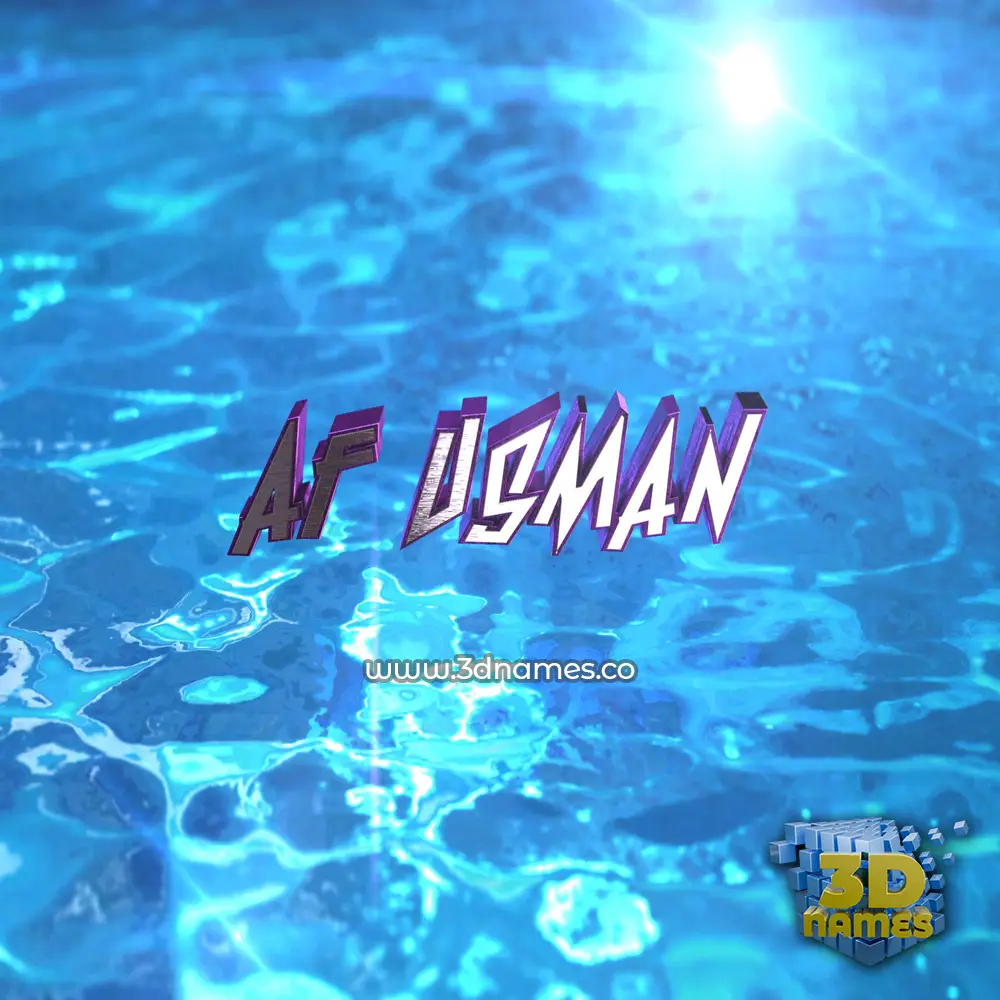 af usman in Water 2015 style - 3D name wallpaper