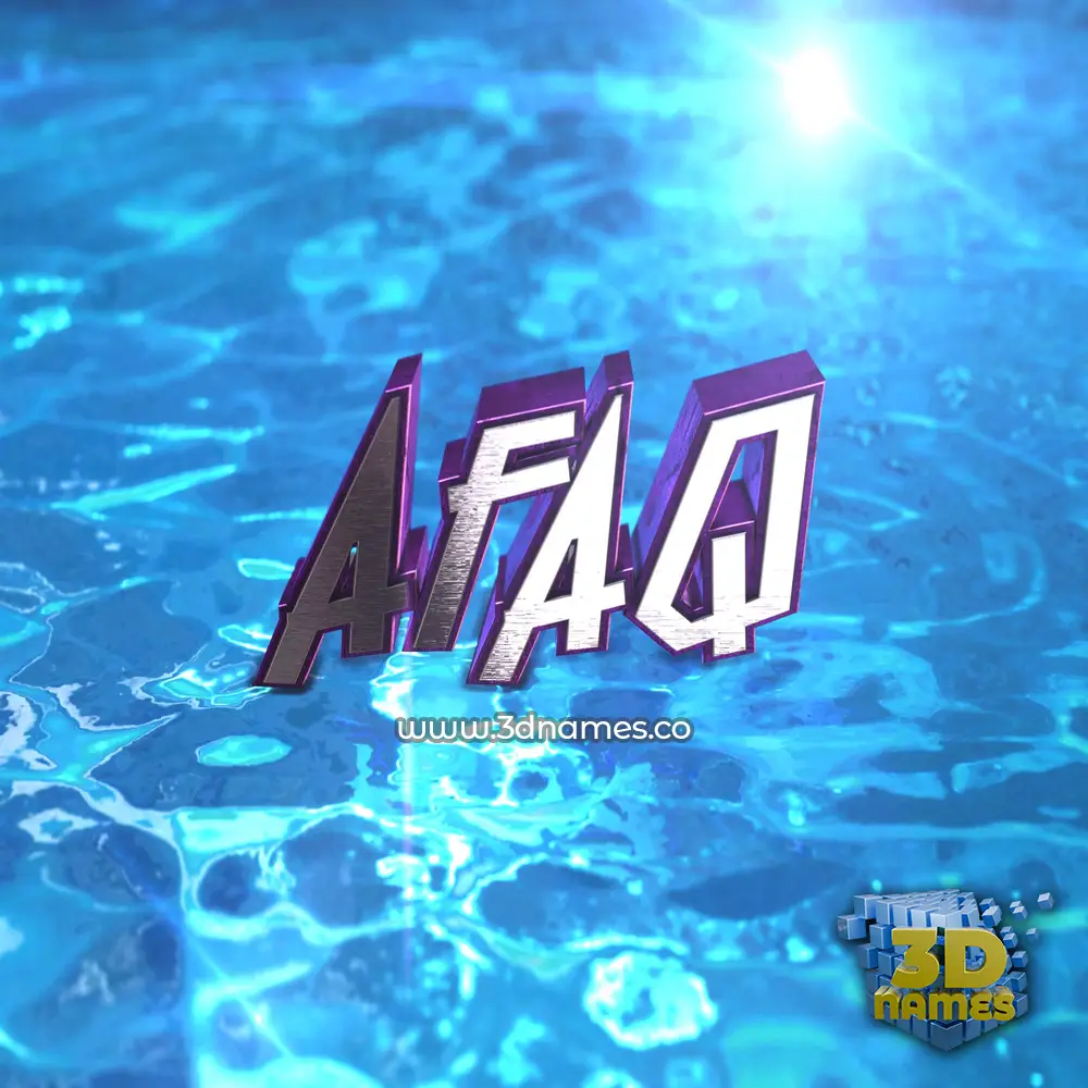 afaq in Water 2015 style - 3D name wallpaper