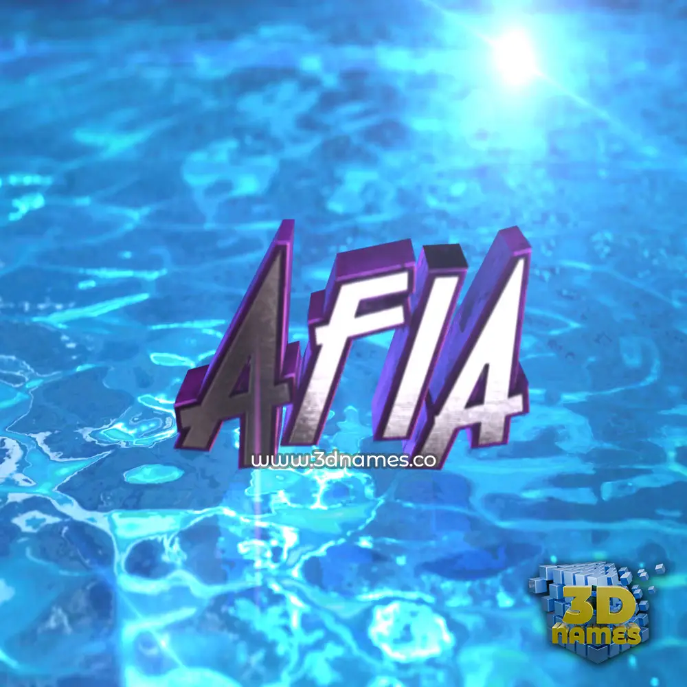 afia in Water 2015 style - 3D name wallpaper