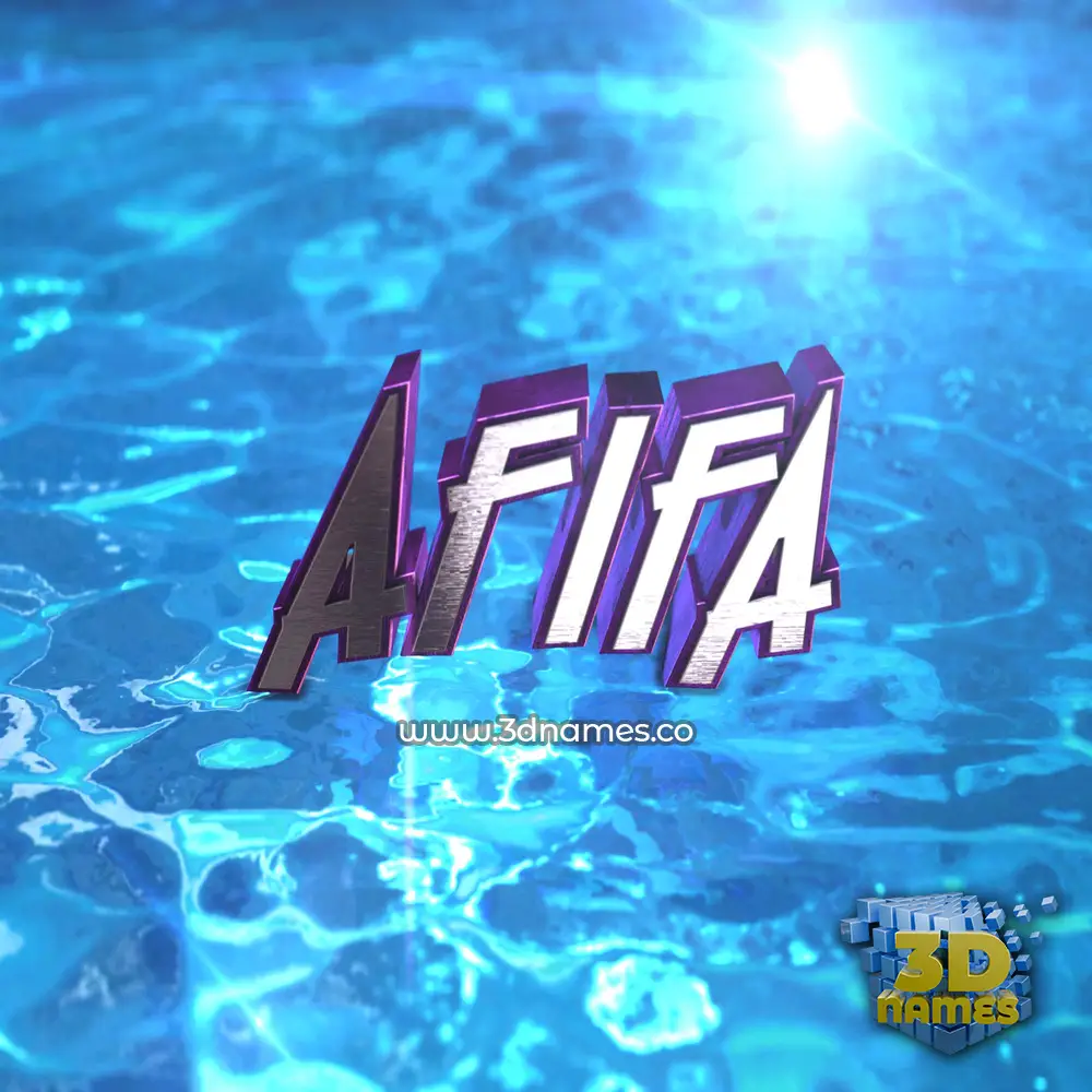 afifa in Water 2015 style - 3D name wallpaper