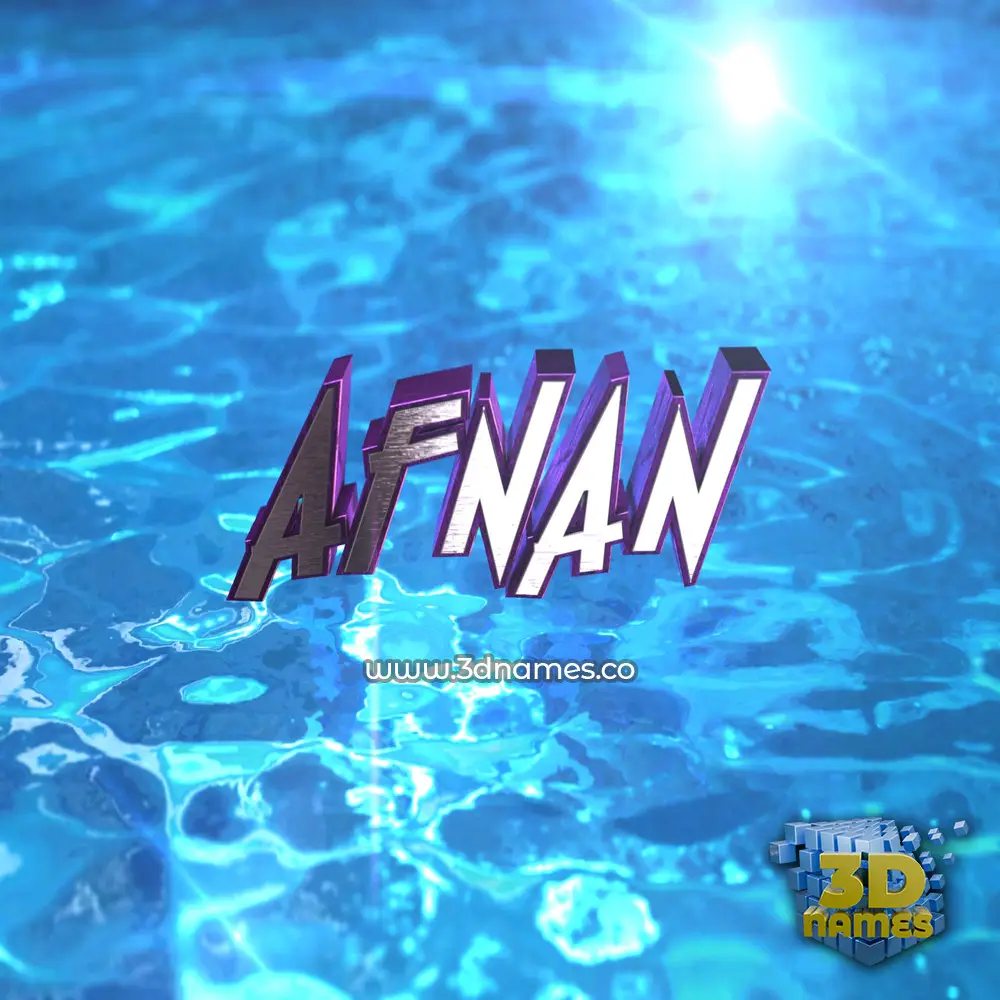 afnan in Water 2015 style - 3D name wallpaper
