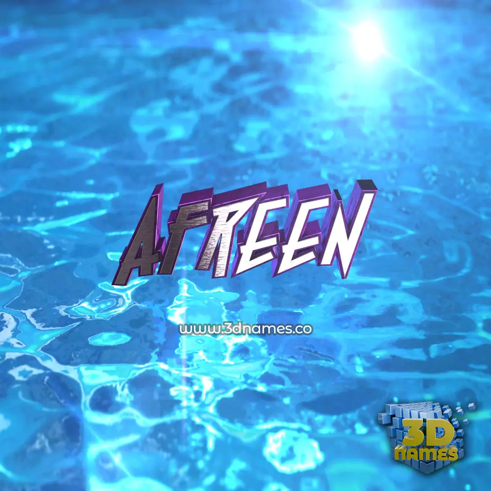 afreen in Water 2015 style - 3D name wallpaper