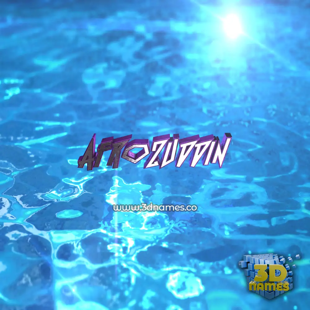 afrozuddin in Water 2015 style - 3D name wallpaper