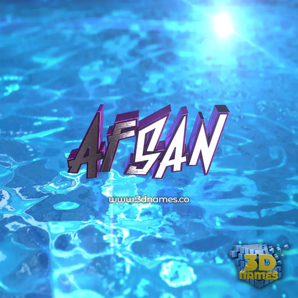 afsan in Water 2015 style - 3D name wallpaper