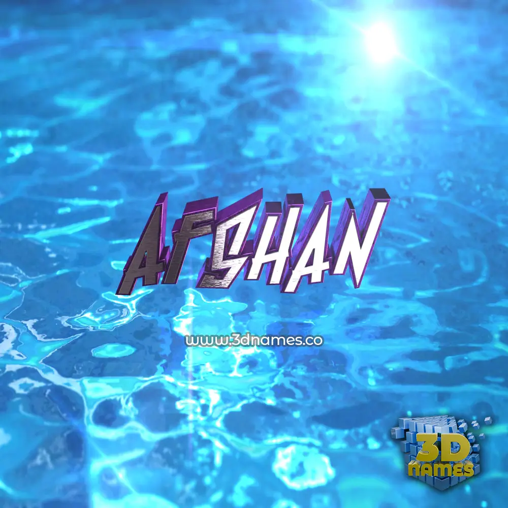 afshan in Water 2015 style - 3D name wallpaper