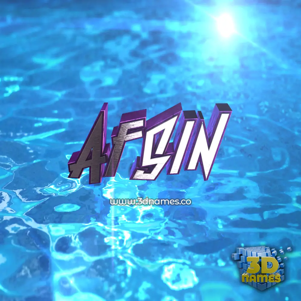 afsin in Water 2015 style - 3D name wallpaper