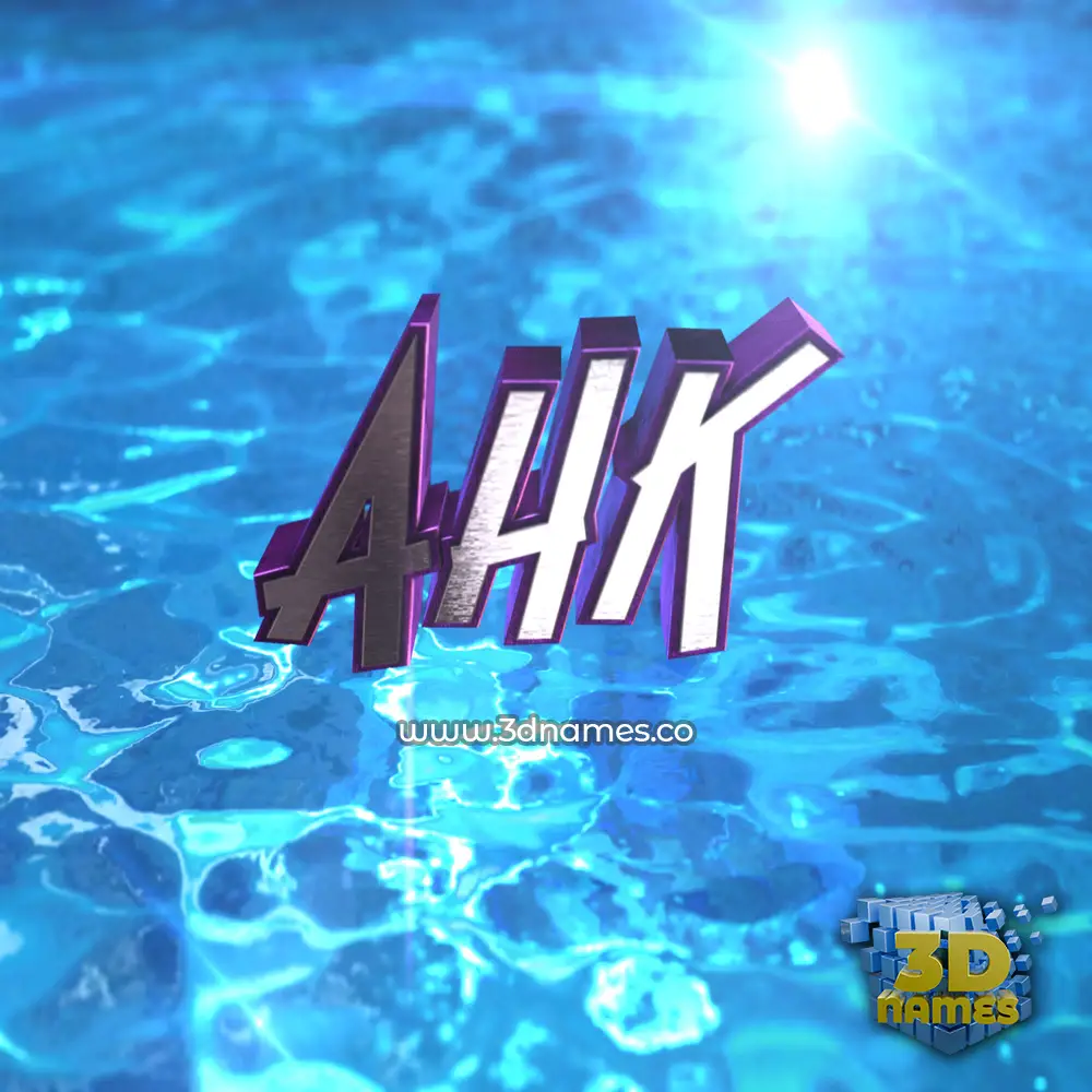 ahk in Water 2015 style - 3D name wallpaper